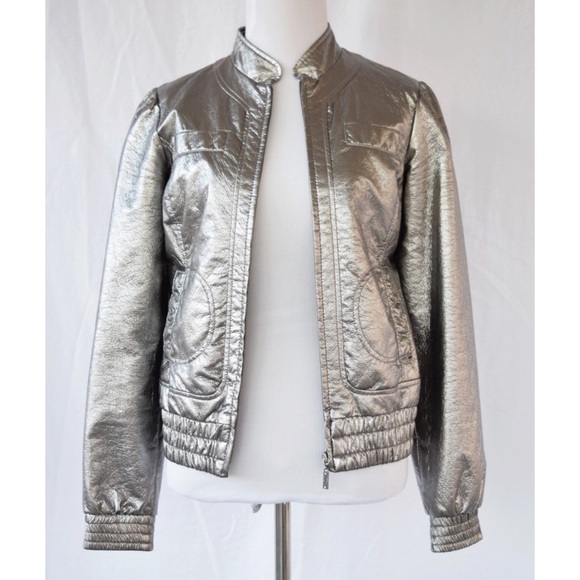 silver moto jacket