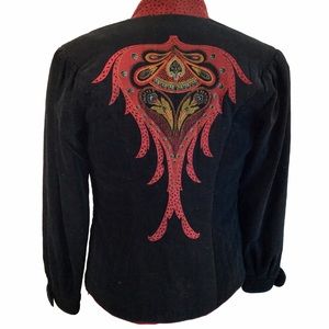 SOLD Vtg Boho Saxton Hall Velvet Jacket Boho Paisley 8