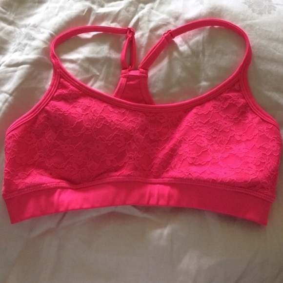 Bundle pink and blue lace sports bra