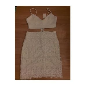 White two piece "going out" dress