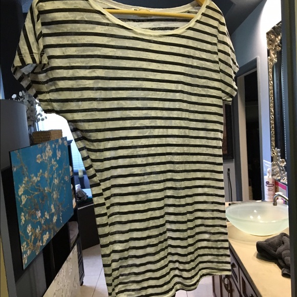 Billabong Sz S EUC Bl/White striped weathered tee