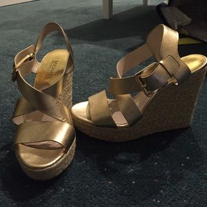MICHAEL Michael Kors  Metallic Leather wedge