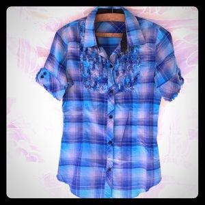 Plaid button down shirt