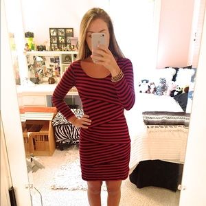 Red striped dress