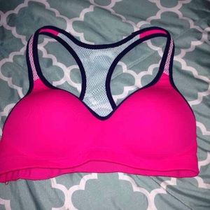 Pink yoga sports bra