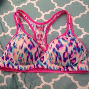 Pink sports bra