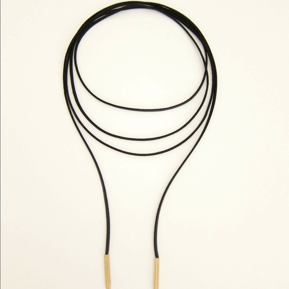 Black suede choker necklace - Picture 2 of 4