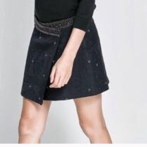 Zara Jacquard beaded embellished skirt