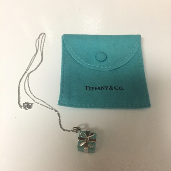 Tiffany box charm necklace