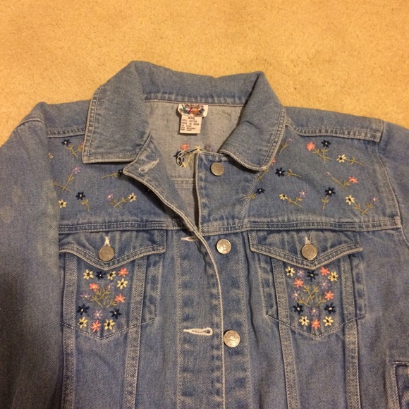 Vintage Floral Denim Jean Jacket - Picture 2 of 4