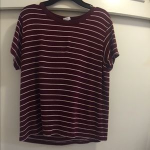 red - white stripped shirt ( worn)