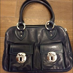 Authentic Blue Marc Jacobs Leather Satchel/Tote