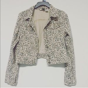 h&m printed denim jacket