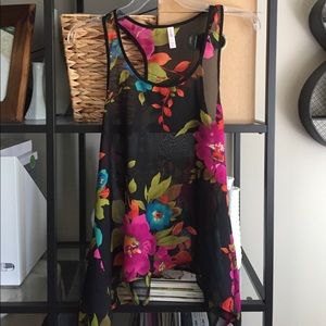 Floral sheer tank top