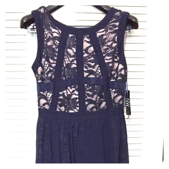 NIGHTWAY Navy/Nude dress