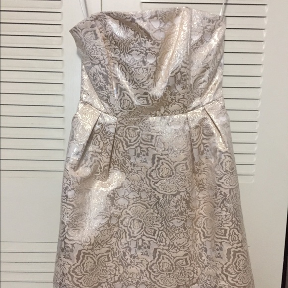 Forever 21 Strapless Gold/cream Dress.