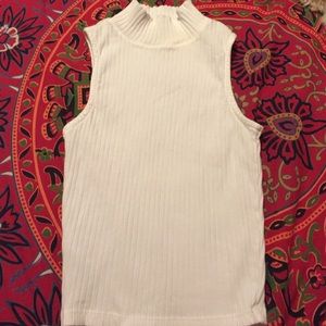 White turtle neck tank