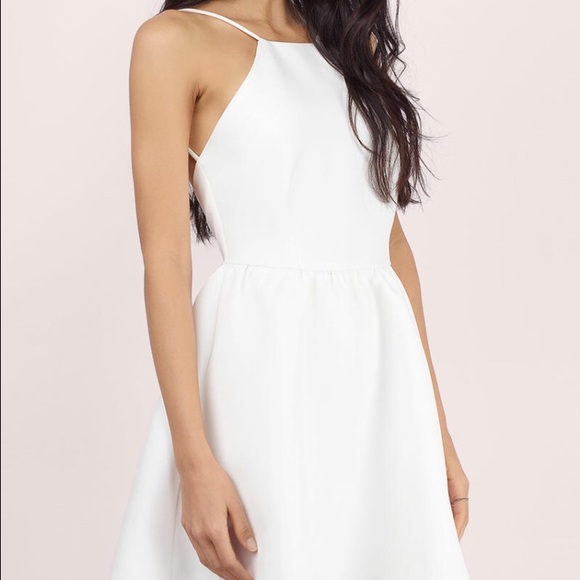 Tobi White Backless Skater Dress
