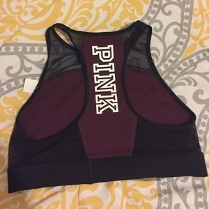 High neck PINK sports bra