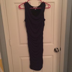 Purple Ruched Sleeveless Bodycon Dress