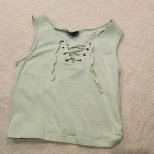 Trendy lace up tank