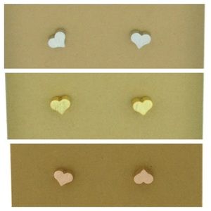925 Sterling Silver Tiny Heart Stud Earrings