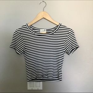 LA hearts stripped crop top