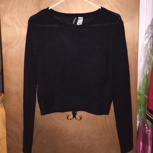Black crop sweater