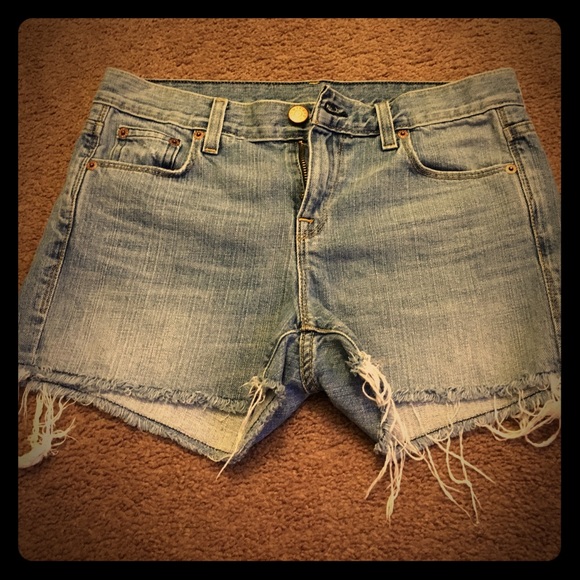 J.Crew denim cutoffs- higher waist