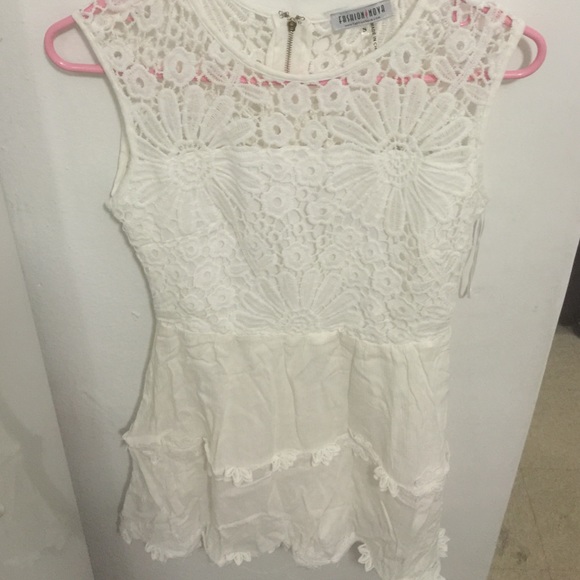 Fashion Nova Not So Innocent Romper in white. - Picture 1 of 2