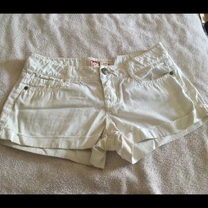 White denim shorts