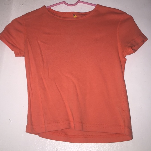 Cute Tangerine Colored Crop Shirt!