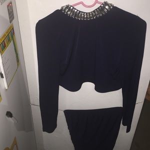 Navy Blue With Rhinestones 2 Piece Set!!