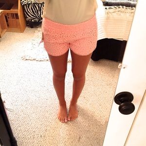 Pink lace shorts