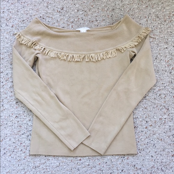 White House Black Market Sweaters - White House Black Market Fringed Sweater
