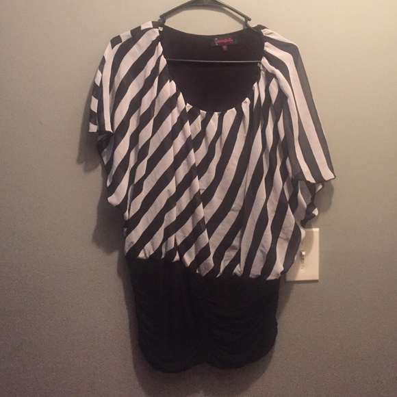 Black and white striped shirt.