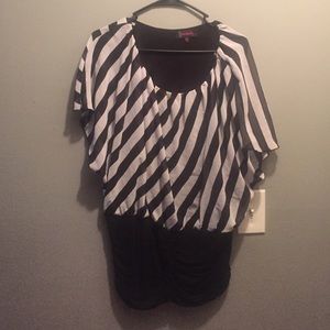 Black and white striped shirt.