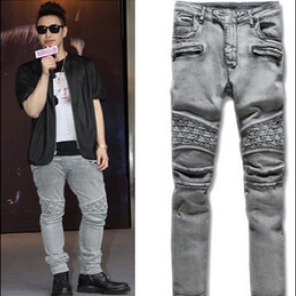 Auth Mens Balmain Paris Light Grey Jeans size 34