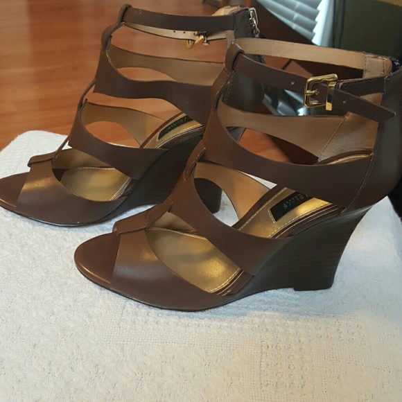 Brown Gladiator Wedges - Picture 2 of 2