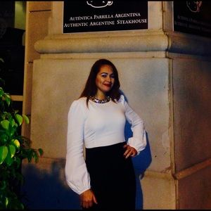 Zara black and white dress.