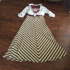 Mossimo Striped Maxi Skirt
