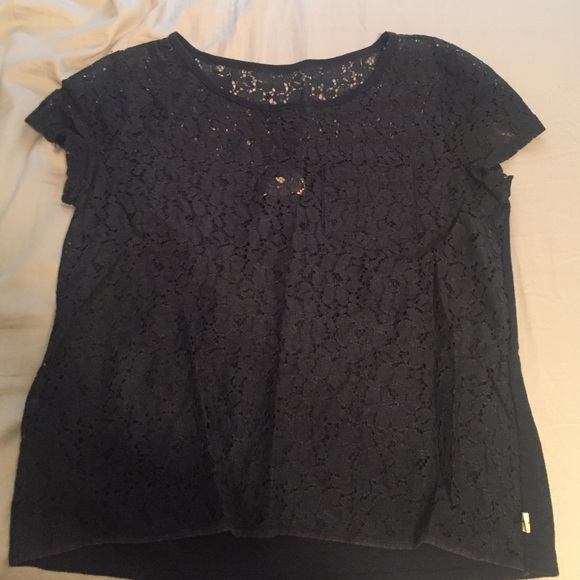 Blue lace top
