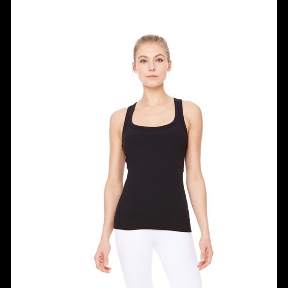 alo yoga ribbed support racerback tank top XS