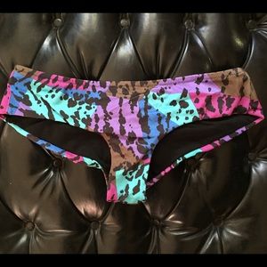 Multicolored animal print bikini bottoms
