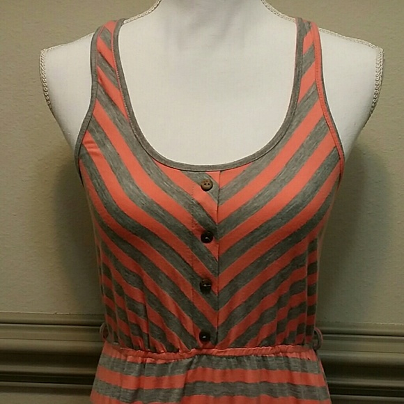 Orange and Gray Love Chelsey High Low Dress - Picture 2 of 4