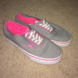 Grey and pink vans