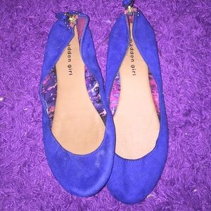 Madden Girl blue suede flats
