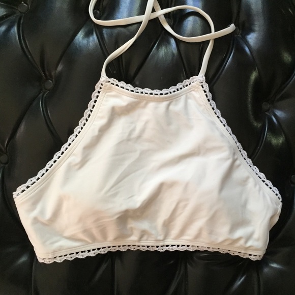 White halter bikini top