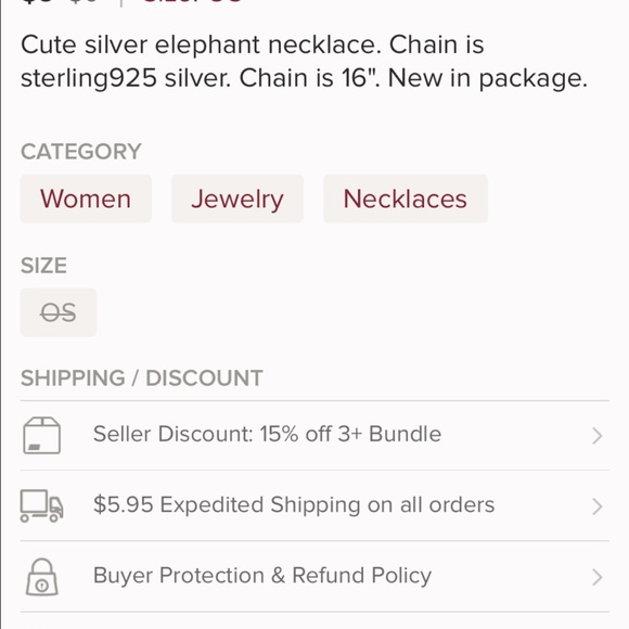 (K2) Elephant Necklace - Picture 4 of 4