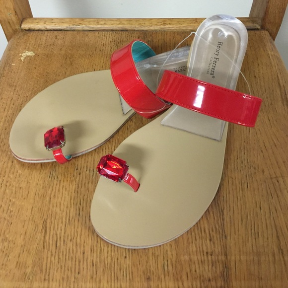 Henry Ferrera Shoes - Red Gem Sandals NWOT